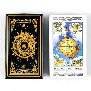 Jeu de <span class=keywords><strong>tarot</strong></span> Rider-Waite avec la roue de la fortune, 78 cartes classiques et guide explicatif - Product Image 1