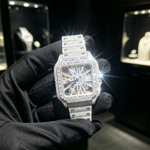 Wholesale Luxury Men's Stainless Steel Square <b>Mechanical</b> <b>Watch</b> With Sapphire Crystal Dial Full Diamond Iced Out Moissanite <b>Watch</b> - Product Image 1