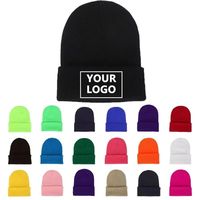 Bonnet tricoté personnalisé avec logo, couleur unie, 100 % acrylique, style Y2K, pour homme et femme, design personnalisé, collection automne-hiver