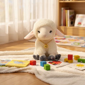 Groothandel Cartoon Schattig Schaap Pluche Speelgoed PP Katoen Superzacht Materiaal Stressverlichtende Bel Ketting voor Kinderen Volwassenen Verjaardag - Product Image 6