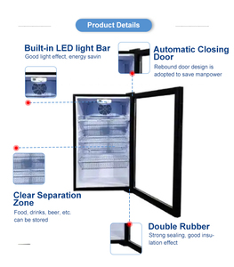 Réfrigérateur à boissons Vanace 90L à porte en verre silencieuse avec contrôle électronique de la température et DEL autoportant Petit réfrigérateur - Product Image 6