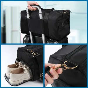 กระเป๋าเดินทางแบบพับได้ขนาดใหญ่กันน้ำ ผลิตจากโพลีเอสเตอร์ ปิดด้วยซิป เหมาะสำหรับกีฬา ท่องเที่ยว ใช้เป็นกระเป๋าเป้สะพายหลังสำหรับโปรโมชั่น โยคะ และออกกำลังกาย - Product Image 5