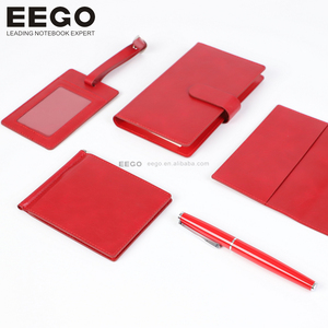 2026 ufficio aziendale oro rosso Travel Pu cuoio raccoglitore di lusso nuovo anno regalo di natale a spirale diario quaderni con penna - Product Image 3