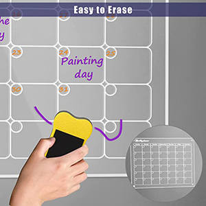 2-in-1 Magnetic Monthly Calendar Planner Acrylic Whiteboard Set for Home Fridge Dry Erase Wall &amp; Display Shelves - Product Image 4