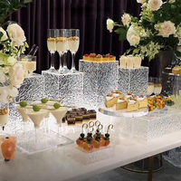 Support de buffet personnalisé en acrylique pour table de desserts, présentoir à desserts en acrylique, boîte de présentation alimentaire en acrylique