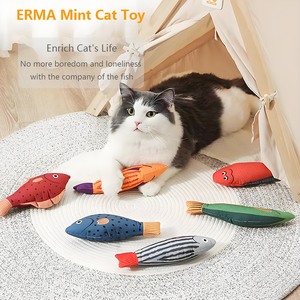 כיף צעצוע חתול אפקטי קול, אורגני <span class=keywords><strong>catnip</strong></span> בצורת דגים צעצוע חמוד מקורה משחק חיות מחמד אספקה עבור כלבים שיניים ניקוי/ - Product Image 2
