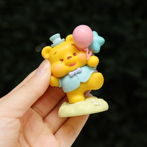 Cute Yellow Teddy Bear Figurine Model Cake Spin Box Doll Figurine <strong>Small</strong> Figurine Car <strong>Ornament</strong> - Product Image 5