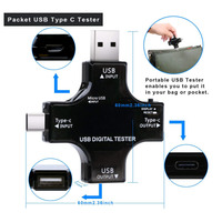 Type C Usb Cable Tester USB Multimeter,Voltage Current Voltmeter Amp Volt Ammeter Detector USB Power Meter Charger Indicator