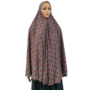 Nouveau Ensemble Hijab Khimar Cape Vente Directe d'Usine Musulmane Moyen-Orient Dames Taille XL Tempérament Floral Hijab Medina Abaya Khimar - Product Image 2