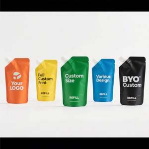 Custom Plastic Pouch With Spout Clear Stand up Pouch Body Scrub Packaging <b>Bags</b> With Logo - Product Image 3