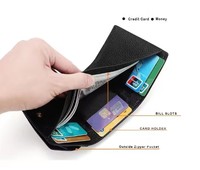 Dompet Kartu Kulit Asli Custom Print untuk Pria Wanita, Dompet Kartu Model Western untuk Menyimpan Uang dan Kartu
