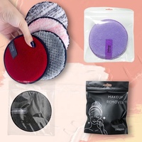 Éponge démaquillante ronde en microfibre de coton sans odeur, réutilisable, pour le soin de la peau, marque privée