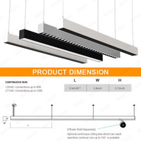 Luminaires linéaires à lattes LED de 2.4 pouces Montés en surface Dimmable 0/1-10V Éclairage linéaire moderne monté au plafond