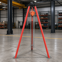 Trépied de sauvetage télescopique en acier de 3 m, 1000 kg, avec élingue à chaîne, palan de levage, pieds extensibles et rotation à 360°