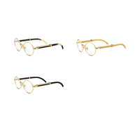 MK24101702 Nuevas Gafas de Cuerno Hechas a Mano Populares para Hombre, Monturas Redondas de Alta Calidad para Todo Tipo de Rostro, Gafas Ópticas de Lujo