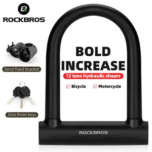 ROCKBROS-Combinaison longue sécurité anti-cisaillement pour mini vélo vtt <span class=keywords><strong>antivol</strong></span> intelligent en U, serrure à clé portable en acier - Product Image 3