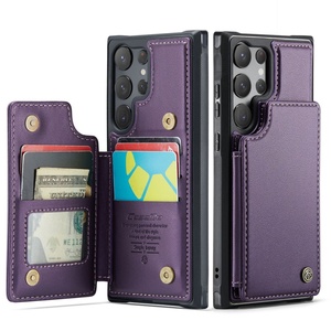 Funda Protectora de Cuero PU para Tarjetas de Crédito para Samsung Galaxy S25/S25 Ultra S24 S23 A56 A16, Funda Trasera Tipo Cartera para Samsung S25 Ultra - Product Image 1
