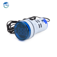 Thermomètre numérique LED LVBO 22 mm avec indicateur lumineux, sonde NTC, pour armoire industrielle, AC 24-500V, IP65, 2% de précision
