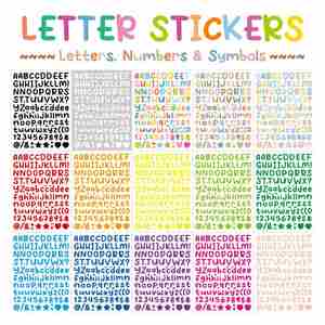 Lettre autocollants Alphabet autocollants 0.5 pouces vinyle autocollant auto-adhésif pour bouteilles d'eau tasse boîte aux lettres ferraille réservation - Product Image 2