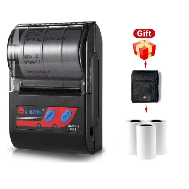 58mm Portable Mini Wireless Thermal Inkless Printer 230dpi 1500mAh 7.4V Rechargeable Lithium Battery in Stock