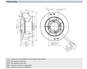 พัดลมแบบแรงเหวี่ยง Ebm-papst รุ่น R3G225-8317076415 EC สำหรับอุตสาหกรรม ป้องกันน้ำกระเซ็นระดับ IP44 แรงดันไฟฟ้า 220V ขนาด 225 มม. ประหยัดพลังงาน ทำงานเสถียร - Product Image 4