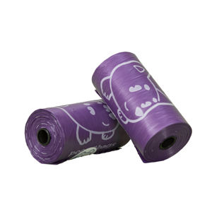 Bolsas para excremento de perro ecológicas personalizadas, color morado, reciclables, a prueba de fugas, gruesas, para paseos al aire libre y cuidado de mascotas - Product Image 1