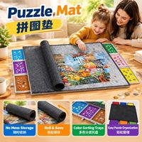 Planche de tri pliable à double niveau en feutre avec 6 tiroirs pour puzzles de 2000 pièces, rangement pour jouets