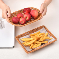Plastiek geweven minimalistische fruitmand/snackbak voor hotels, restaurants, KTV/bars, noten- en frietmand, snackopbergbak