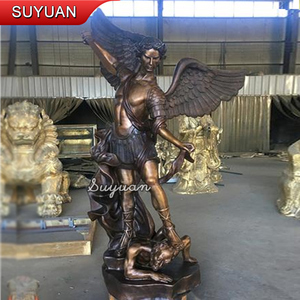 Tùy Chỉnh Quy Mô Lớn Cổ Phong Cách Đúc Brass Bronze Bức Tượng Điêu Khắc Thánh Michael Trong Vườn Công Viên - Product Image 4