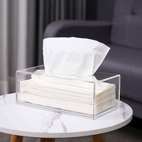 Support de boîte à mouchoirs en acrylique, distributeur de boîte à mouchoirs rectangulaire transparent pour salle de bain, commode de chambre, comptoir, bureau
