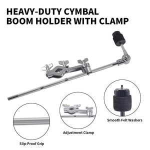 AOOLOO Support de bras de cymbale en métal, pince de fixation en L, bras d'extension réglable et pliable pour instrument de percussion - Product Image 4