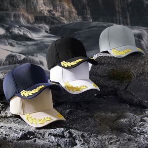 Cappellino da Baseball con Visiera Curva e Ricamo Tridimensionale, Protezione Solare per Esterni, Modello a Cinque Foglie, Unisex - Product Image 2