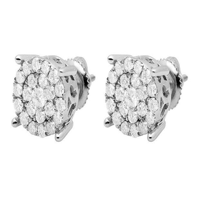 Premium 10K Gold Lab Grown Diamond Cluster Earrings Elegant Wedding Party Wear Jewelry for Women Luxury Gift Style - Product Image 1