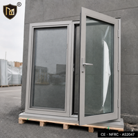 Fenêtre à battant latéral JUNYAO, cadre en alliage d'aluminium, double vitrage, verre trempé, moustiquaire en acier inoxydable, villa