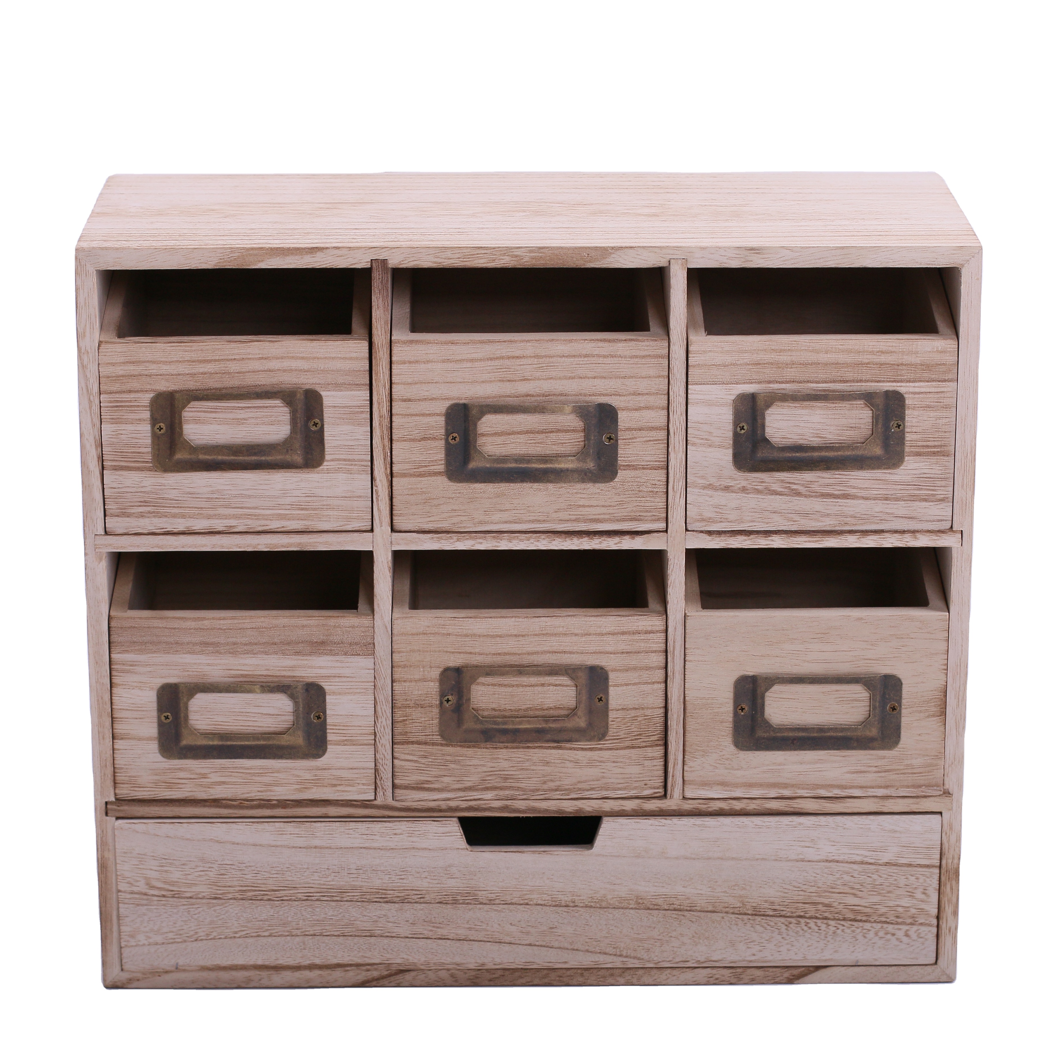 Деревянный офисный стол с 6 ящиками и этикетками, настольный органайзер для хранения, деревянное ремесло от производителя