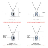 Collier pendentif en moissanite de haute qualité, taille solitaire |   Certifié GRA |   2 Ctw |   Émeraude |   Femmes |   Artisanat exquis S925