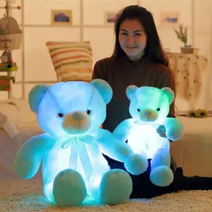 Dropshipping 50cm 플러시 LED 테디 베어 어두운 작은 장난감 도매 귀여운 LED 곰