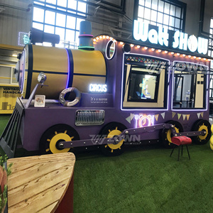 Camión de Comida con Forma de Tren de Dibujos Animados, Decoración con Luces LED, Quiosco Móvil de Aperitivos para Negocios en Parques de Atracciones - Product Image 1