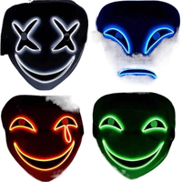 Masque de lumière LED en PVC de haute qualité Accessoires de costumes de conception unique pour les fêtes d'halloween Masque de maquillage dominant
