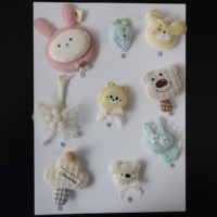 Patchs brodés 3D personnalisés, motifs floraux et de dessins animés mignons, appliques en feutre non tissé rembourrées faites à la main, à coudre sur vêtements et accessoires de chapeaux