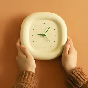Необычное и креативное украшение для дома, Современные Простые милые Квадратные настенные часы из АБС-пластика