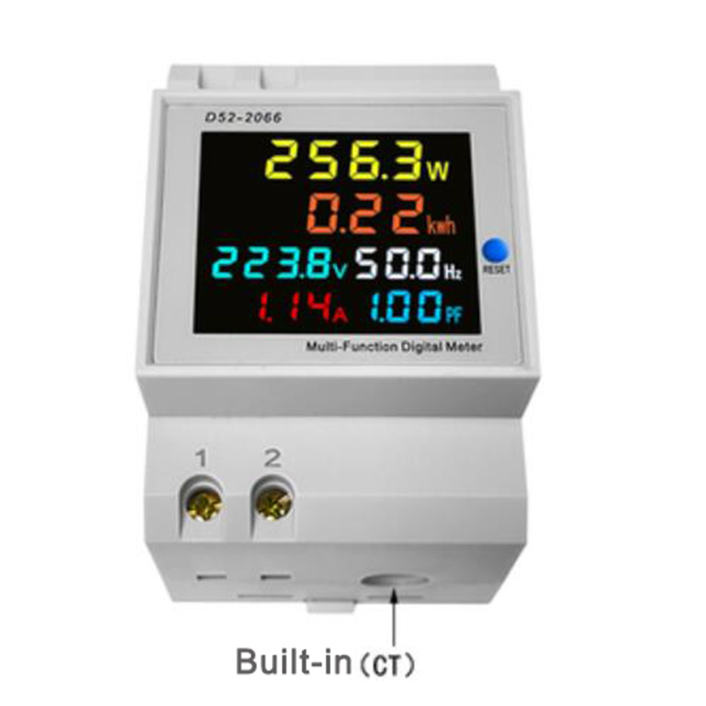 50A AC Power Meter Monitor – 40-300V LCD Digital Multimeter, Energy Usage Monitor With NEMA 14-50R Outlet & 10AWG Cable
