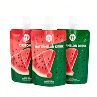 Sachet Doypack personnalisé brillant en aluminium et PE avec bec verseur pour jus et boissons énergisantes 50ml/100ml Qualité alimentaire