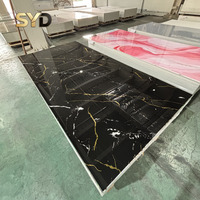 Panneau en PVC géométrique marbré brillant UV avec design graphique pour panneaux muraux intérieurs, décoration de villas et d'hôtels