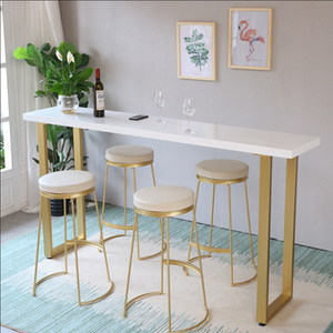 Modern Coffee Shop Shop Metal Iron High <strong>Marble</strong> <strong>bar</strong> <strong>Table</strong> - Product Image 2