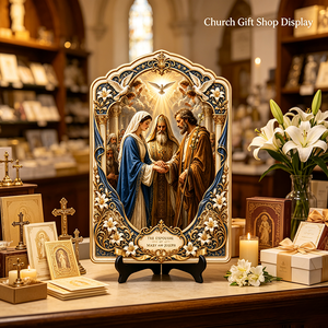 Plaque personnalisée OEM en résine, <span class=keywords><strong>Mariage</strong></span> Marie et Joseph, 3D en relief, Espousal, Esprit Saint, Cadeau religieux pour l'Église catholique, Fabrication en usine - Product Image 5