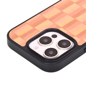 Nhuộm Veneer Gỗ Điện Thoại Di Động Trường Hợp Gỗ Tự Nhiên Màu Đen Mềm <span class=keywords><strong>TPU</strong></span> Điện Thoại Bìa Cho <span class=keywords><strong>Iphone</strong></span> 14 15 16 Pro Max - Product Image 2