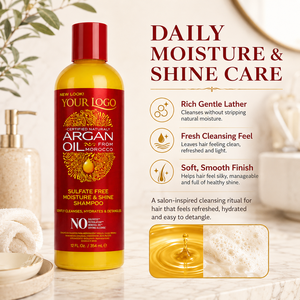 Bulk Supply Moroccan Argan Oil <b>Shampoo</b> <b>Moisture</b> and Shine Daily Cleanser for Dry Damaged Textured Hair Care - Product Image 6