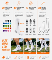 Chaussettes de football personnalisées pour hommes et femmes, design personnalisé, chaussettes de football antidérapantes, respirantes, chaussettes de sport
