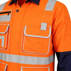 Chemise de travail haute visibilité à manches longues avec logo personnalisé, chemise de travail haute visibilité pour ingénieurs, ouvriers, agents de sécurité - Product Image 5